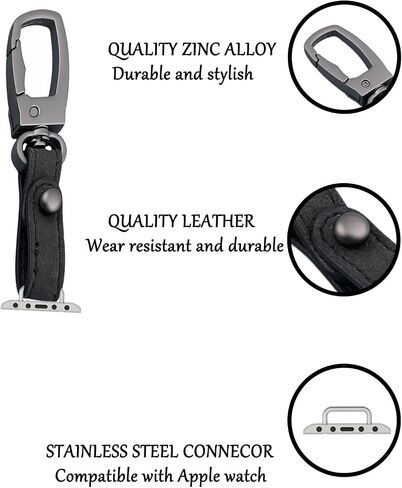 Necklace Pendant Compatible with Apple Watch Fob Women Men, Metal Keychain for Apple Watch Ultra/Ultra 2, Series 10-1, SE Watch Clip Adapter for Apple Watch 38mm 40mm 41mm 42mm 44mm 45mm 46mm 49mm in Saudi Arabia