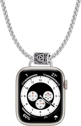 Necklace Compatible with Apple Watch Ultra 2 /Ultra 49mm 46mm 45mm 44mm 42mm 41mm 40mm 38mm for Women Men, Elegant Lanyard Chain for iWatch Series 10 9 8 7 6 SE 5 4 3 2 Ultra Ultra 2 (44/45/46/49/42(series 3)-silver) in Saudi Arabia