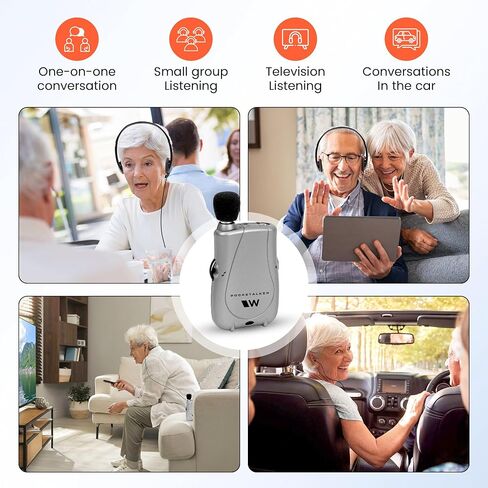Williams Sound Pocketalker Ultra Hearing Amplifier | Easy-to-Use Hearing Amplifier for Seniors | Year Supply of Batteries | Amplified Sound Assistive Listening Device with Headphones for Elderly | Hearing Assist Earbuds in Saudi Arabia