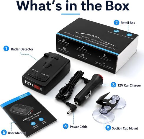 Upgraded Radar Detector, Radar Detectors for Cars, Up to 1100 Yards Long Range Detection, X/K/Ka/KU/ST/CT Band & Laser Detection with Voice Alert, Intelligent False Alert Filter Black in Saudi Arabia