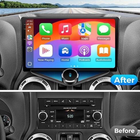 4G RAM+64G ROM Car Stereo for Jeep Wrangler JK 2007-2013 2014 2015 2016 2017 2018, Compass/Grand Cherokee/Dodge/Chrysler, 10.1" QLED Android 14 Car Radio, Wireless Carplay/Android Auto in Saudi Arabia