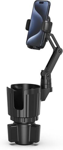Phone Holders for Your Car, 2 in 1 Universal Stable Cup Car Phone Holder | Adjustable Base with Phone Mount, Hand Free, Long Arm, Non-Slip, 360°Rotation Cup Holder Phone Mount for All Smartphones in Saudi Arabia
