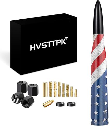 American Flag Car Truck Antenna with Valve Stem Caps, Universal Mast for GM Chevy Silverado 1500 2500 3500 HD Avalanche Ford F150 F250 F350 Denali Heavy Duty Pickup Trucks Accessories (Black) in Saudi Arabia