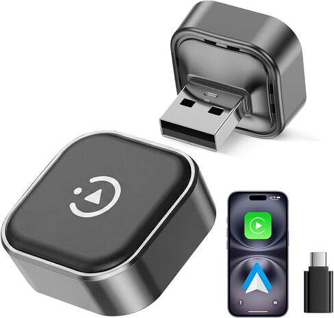 Spedal 2026 2-in-1 Wireless CarPlay & Android Auto Adapter | Ultra Mini Dongle, Converts Wired to Wireless, WiFi 6 & Bluetooth 5.4, Plug & Play, Low Latency, Auto Reconnect in Saudi Arabia