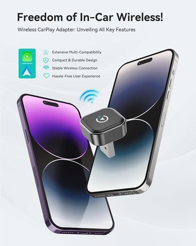 Spedal 2026 2-in-1 Wireless CarPlay & Android Auto Adapter | Ultra Mini Dongle, Converts Wired to Wireless, WiFi 6 & Bluetooth 5.4, Plug & Play, Low Latency, Auto Reconnect in Saudi Arabia