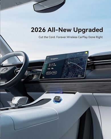 Spedal 2026 2-in-1 Wireless CarPlay & Android Auto Adapter | Ultra Mini Dongle, Converts Wired to Wireless, WiFi 6 & Bluetooth 5.4, Plug & Play, Low Latency, Auto Reconnect in Saudi Arabia