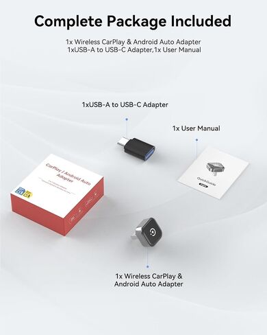 Spedal 2026 2-in-1 Wireless CarPlay & Android Auto Adapter | Ultra Mini Dongle, Converts Wired to Wireless, WiFi 6 & Bluetooth 5.4, Plug & Play, Low Latency, Auto Reconnect in Saudi Arabia