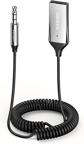 UGREEN Aux to Bluetooth 6.0 Adapter 3.5mm Bluetooth Receiver for Car USB 2.0 to 3.5mm Jack Kit with Built-in Microphone Aux Input for Hands-Free Calls Compatible with Car Speaker and Home Audio in Saudi Arabia