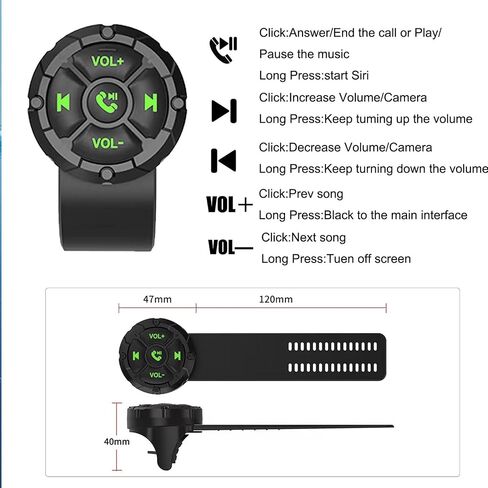 Bluetooth Media Button Remote Wireless Waterproof Music Controller | Wireless Bluetooth Steering Wheel Control Button Compatible for Smart Phone for Car Motorcycle in Saudi Arabia