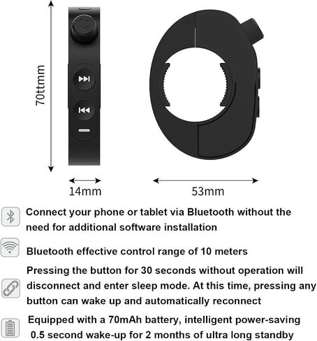 Wireless Bluetooth Media Controller,Motorcycle Handlebar Bluetooth Button,IP6 Riding Waterproof Controller,Steering Wheel Music Button,Compatible with Smart Phone Devices.for Bicycles, Motorcycles in Saudi Arabia