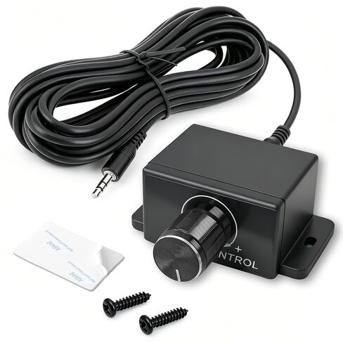 Amplifier Series Bass Knob Control Kit,3.5mm Universal Bass Knob Control | Compatible with RCA Remote Amplifier Bass Volume Controller,with 16Ft Cable,Screws and Double-Sided Tape in Saudi Arabia