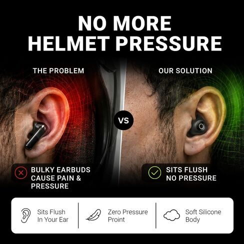 Artevive Motorcycle Earbuds – Low Profile Bluetooth Moto Earbuds & Headset for Helmet – Music & GPS, Best Earbuds for Motorcycle Riding, Under Helmet in Saudi Arabia
