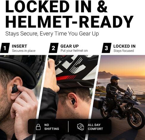 Artevive Motorcycle Earbuds – Low Profile Bluetooth Moto Earbuds & Headset for Helmet – Music & GPS, Best Earbuds for Motorcycle Riding, Under Helmet in Saudi Arabia