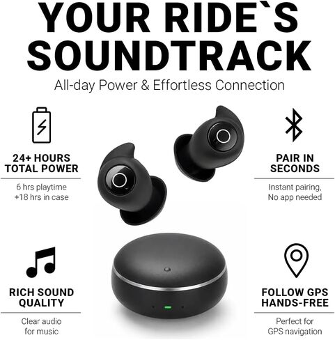 Artevive Motorcycle Earbuds – Low Profile Bluetooth Moto Earbuds & Headset for Helmet – Music & GPS, Best Earbuds for Motorcycle Riding, Under Helmet in Saudi Arabia