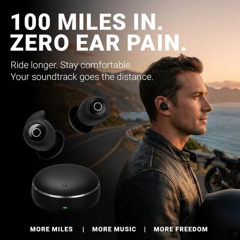 Artevive Motorcycle Earbuds – Low Profile Bluetooth Moto Earbuds & Headset for Helmet – Music & GPS, Best Earbuds for Motorcycle Riding, Under Helmet in Saudi Arabia