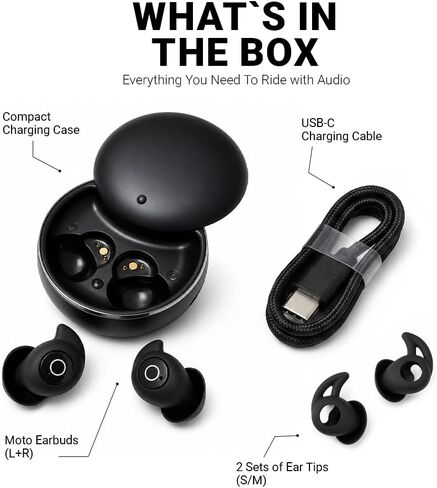 Artevive Motorcycle Earbuds – Low Profile Bluetooth Moto Earbuds & Headset for Helmet – Music & GPS, Best Earbuds for Motorcycle Riding, Under Helmet in Saudi Arabia