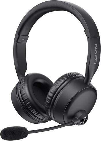 Bluetooth Headset with Microphone, 60 Hrs Bluetooth Headphones with Mic, Wireless Headset with Mic for Work/Meetings/Office/iPhone/Phone Calls/Call Center/Computer/PC/Teams/Zoom/Podcast/Skype/WebEx in Saudi Arabia