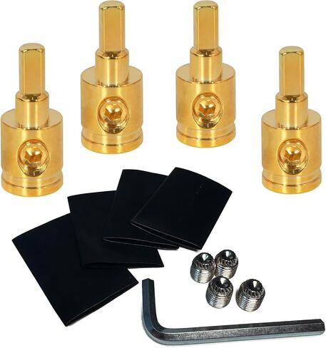 Heavy-Duty Brass Amp Input Reducers (1/0 AWG to 4 AWG), Set of 2 in Kuwait