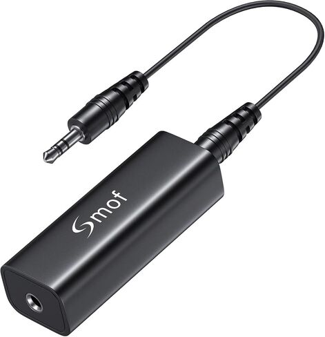 Smof Upgraded Ground Loop Noise Isolator, Noise Filter for Car Audio/Home Stereo System (Eliminate The Buzzing Noise Completely) with 3.5mm Audio Cable, Black | Noise Filter for Car Audio/Home Stereo System, 1 pack in Saudi Arabia