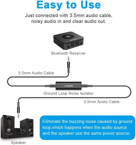 Ground Loop Noise Isolator, Noise Filter (1 Pack) | Eliminate the Buzzing Noise for Your Car Audio System/Home Stereo in Saudi Arabia