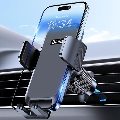 Blukar Car Phone Holder Mount, Super Stable Air Vent Cell Phone Car Mount | 2025 Metal Hook Clip, 360° Rotation,One Button Release for iPhone, Galaxy, Google, and All Other Smartphones in Saudi Arabia