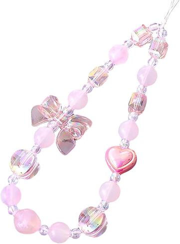 Beaded Phone Charm Lanyard Strap Girly Style Fixed Beads Pearl Lanyards in Saudi Arabia