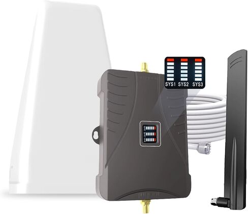 Cell Phone Booster for Home Office, Up to 2500 Sq.Ft, Cell Phone Signal Booster for Band 5/12/13/17, Boost 5G 4G LTE 3G Data for All U.S. Carriers, FCC Approved in Saudi Arabia