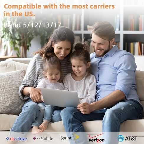 Cell Phone Booster for Home Office, Up to 2500 Sq.Ft, Cell Phone Signal Booster for Band 5/12/13/17, Boost 5G 4G LTE 3G Data for All U.S. Carriers, FCC Approved in Saudi Arabia