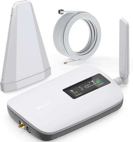 Cell Phone Booster for Home Office | Boosts 5G & 4G LTE | Cell Phone Signal Booster for All U.S. Carriers-Verizon, AT&T, T-Mobile & More | for Band 12/17,13,5,25/2,4 | HD Display | App | FCC Approved in Saudi Arabia