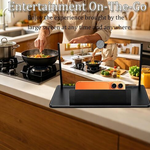 12" HD Screen Magnifier for Cell Phone,3D Cell Phone Magnifing Screen Enlarger Projector for Movies Videos and Gaming-Foldable Phone Stand Holder with Screen Amplifier Compatible with All Smartphones in Saudi Arabia