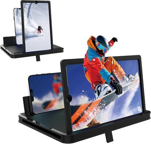 Screen Magnifier for Cell Phone, 2026 New 3D HD Magnifying Projector Screen Enlarger for Movies, Pocket Cinema, Videos and Gaming, Portable 3D Magnifying Screen for Elderly (Black, 14 Inch) in Saudi Arabia
