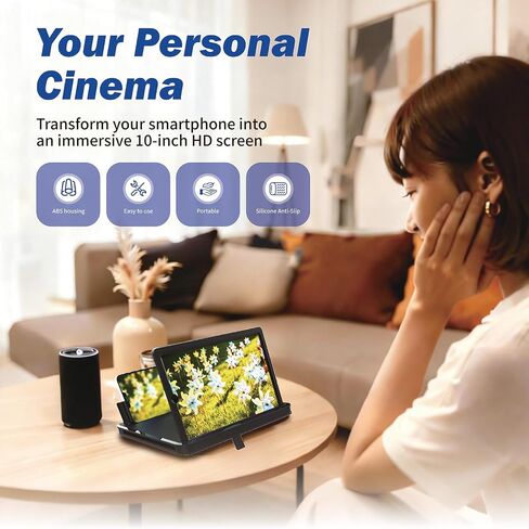 Screen Magnifier for Cell Phone, 2026 New 3D HD Magnifying Projector Screen Enlarger for Movies, Pocket Cinema, Videos and Gaming, Portable 3D Magnifying Screen for Elderly (Black, 14 Inch) in Saudi Arabia