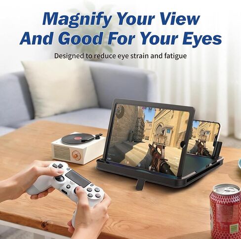 Screen Magnifier for Cell Phone, 2026 New 3D HD Magnifying Projector Screen Enlarger for Movies, Pocket Cinema, Videos and Gaming, Portable 3D Magnifying Screen for Elderly (Black, 14 Inch) in Saudi Arabia