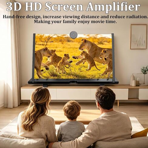 20" HD Screen Magnifier for Cell Phone,3D Cell Phone Magnifing Screen Enlarger Projector for Movies Videos and Gaming-Foldable Phone Stand Holder with Screen Amplifier Compatible with All Smartphones in Saudi Arabia