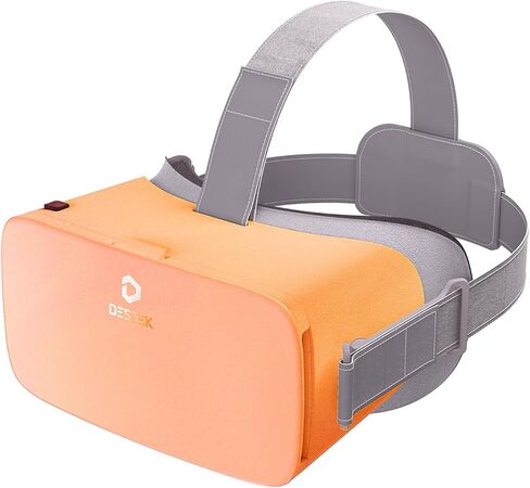 DESTEK V5 VR Headset for Phone & Kids, Fits 5.5 to 7.0 Inch Phones | Comes 128 premium VR apps. Touch button for YouTube VR movies. 110° FOV anti-blue light HD lenses. Works for iPhone, Samsung in Saudi Arabia