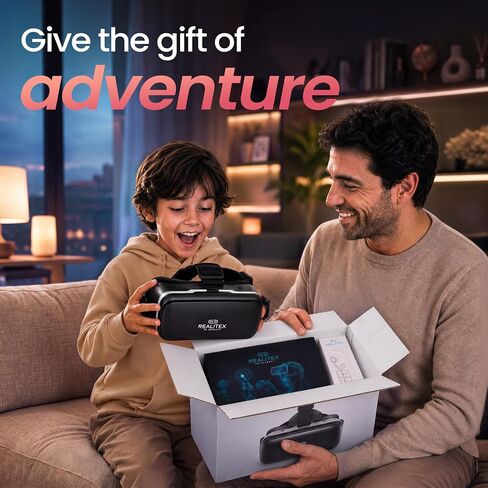 3D VR Headset for Kids + Android Remote - for iPhone & Android Phones | with 3D VR Videos & Apps Links | Virtual Reality Goggles Set for Beginners in Saudi Arabia