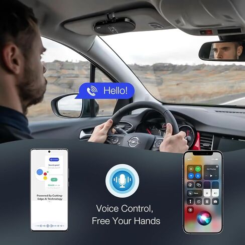 Bluetooth Car Speaker Phone: Hands Free Calling Kits 6W in car Speakerphone for Safe Driving - Support Siri Google Assistant Voice Calls/Motion Auto ON Off - BC990P in Saudi Arabia