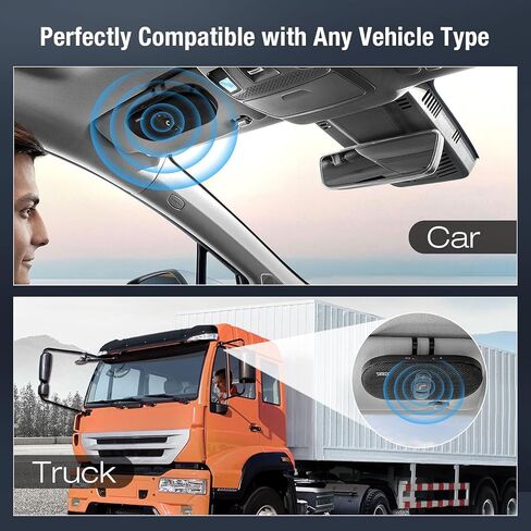 Bluetooth Car Speaker Phone: Hands Free Calling Kits 6W in car Speakerphone for Safe Driving - Support Siri Google Assistant Voice Calls/Motion Auto ON Off - BC990P in Saudi Arabia