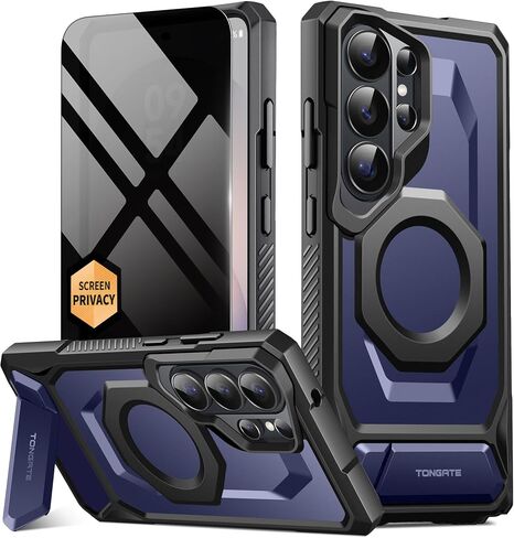 TONGATE Magnetic for Samsung Galaxy S26 Ultra Case with Kickstand, Black | Aluminum Alloy Stand, Compatible with MagSafe, TPU Non-Slip, Military Grade Protection Shockproof Phone Case for S26 Ultra in Saudi Arabia