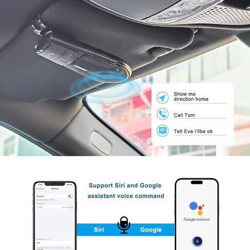 Hands-Free Bluetooth Speaker for Car,Handsfree Wireless Speaker Kit | Auto Power On, Siri Google Voice Assistant, Compatible with Samsung Android iPhone in Saudi Arabia