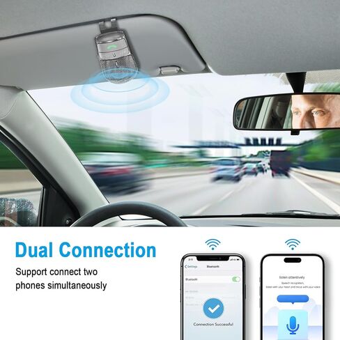 Hands-Free Bluetooth Speaker for Car,Handsfree Wireless Speaker Kit | Auto Power On, Siri Google Voice Assistant, Compatible with Samsung Android iPhone in Saudi Arabia