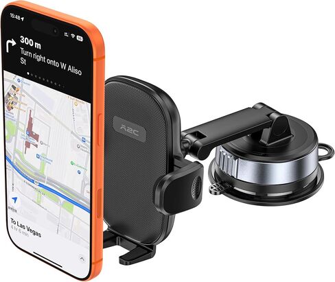 APPS2Car Suction Cup Car Phone Holder for Dashboard & Windshield | Extension Arm, 360° Rotation Hands-Free Cell Phone Mount for iPhone Samsung, Ideal for Cars Trucks Uber & Delivery Drivers in Saudi Arabia