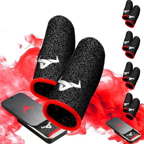 6 Pack Finger Sleeves for Gaming,Thumb Sleeves for Mobile Gaming,Anti Sweat,Ultra Thin,0.15mm Silver Fiber,Suitable for Most Gamers,Gaming Finger Gloves for PUBG COD Dedales Gamer,Covers in Saudi Arabia