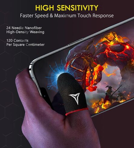 Professional Mobile Gaming Finger Sleeves with a Slide Box,6 Pack | Longer Size for 5 Fingers,No More Slipping,High Sensitivity,Anti-Slip Finger Gaming Gloves Fits All Touchscreen Devices in Saudi Arabia