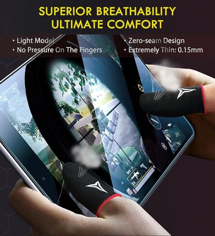Professional Mobile Gaming Finger Sleeves with a Slide Box,6 Pack | Longer Size for 5 Fingers,No More Slipping,High Sensitivity,Anti-Slip Finger Gaming Gloves Fits All Touchscreen Devices in Saudi Arabia