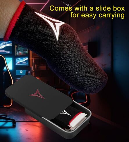 Professional Mobile Gaming Finger Sleeves with a Slide Box,6 Pack | Longer Size for 5 Fingers,No More Slipping,High Sensitivity,Anti-Slip Finger Gaming Gloves Fits All Touchscreen Devices in Saudi Arabia