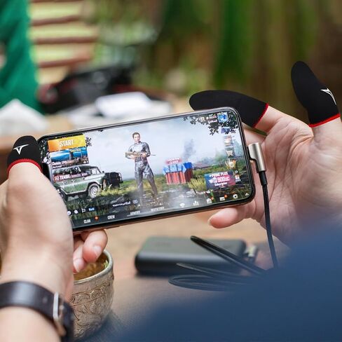 Professional Mobile Gaming Finger Sleeves with a Slide Box,6 Pack | Longer Size for 5 Fingers,No More Slipping,High Sensitivity,Anti-Slip Finger Gaming Gloves Fits All Touchscreen Devices in Saudi Arabia