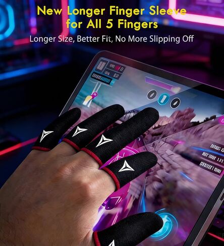 Professional Mobile Gaming Finger Sleeves with a Slide Box,6 Pack | Longer Size for 5 Fingers,No More Slipping,High Sensitivity,Anti-Slip Finger Gaming Gloves Fits All Touchscreen Devices in Saudi Arabia