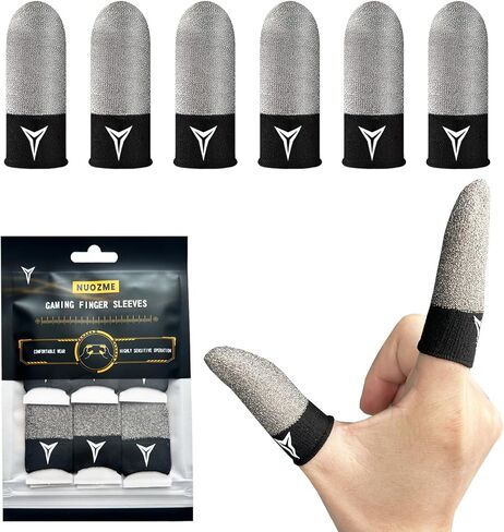 Pure Silver Fiber&Carbon Fiber Professional Model Gaming Finger Sleeves | No Rubber Band,Maximum Touch Response,Comfortable fit,Anti-Sweat,Fit All Touchscreen Devices,12 Pack in Saudi Arabia