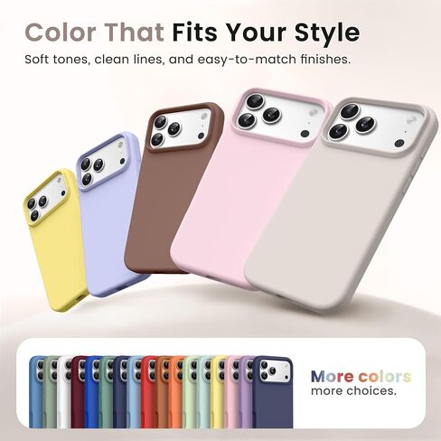GONEZ Magnetic for iPhone 17 Pro Max Case, Silicone Cover Stone | Compatible with MagSafe, Camera Button & Screen Protector, Microfiber Lining, 3 Layers Soft Gel Rubber Shockproof Slim 6.9" in Saudi Arabia